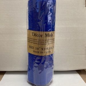 Royal Blue Floral Mesh Wrap 10 inch x 10 yards